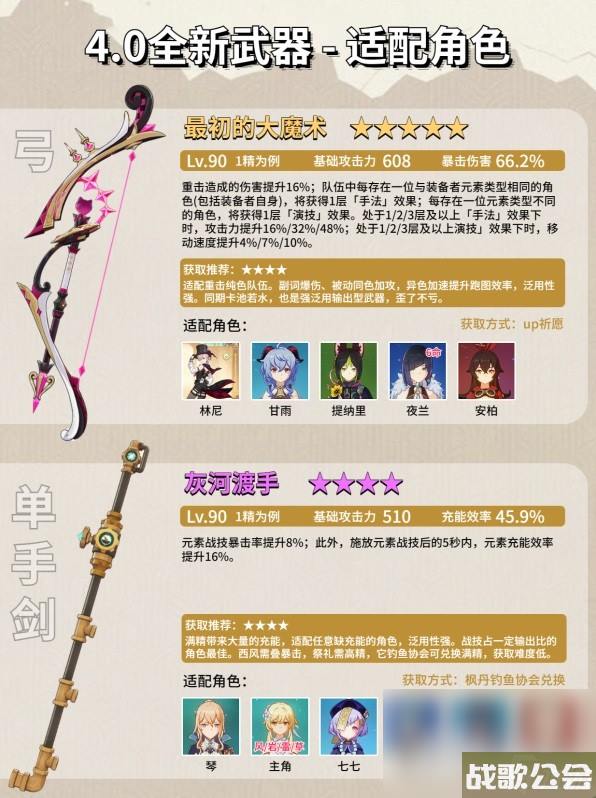 《原神》4.0新增武器效果及获取方法分享